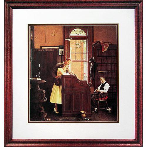Marriage License - Framed Offset Print - 17x18 (Wood) – Norman