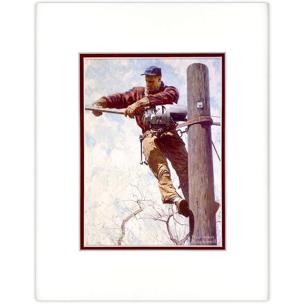 The Lineman - Matted Offset Print - 11x14 – Norman Rockwell Museum