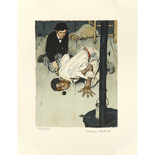 Huck Finn, Jim Listens 26x20 Artist Proof