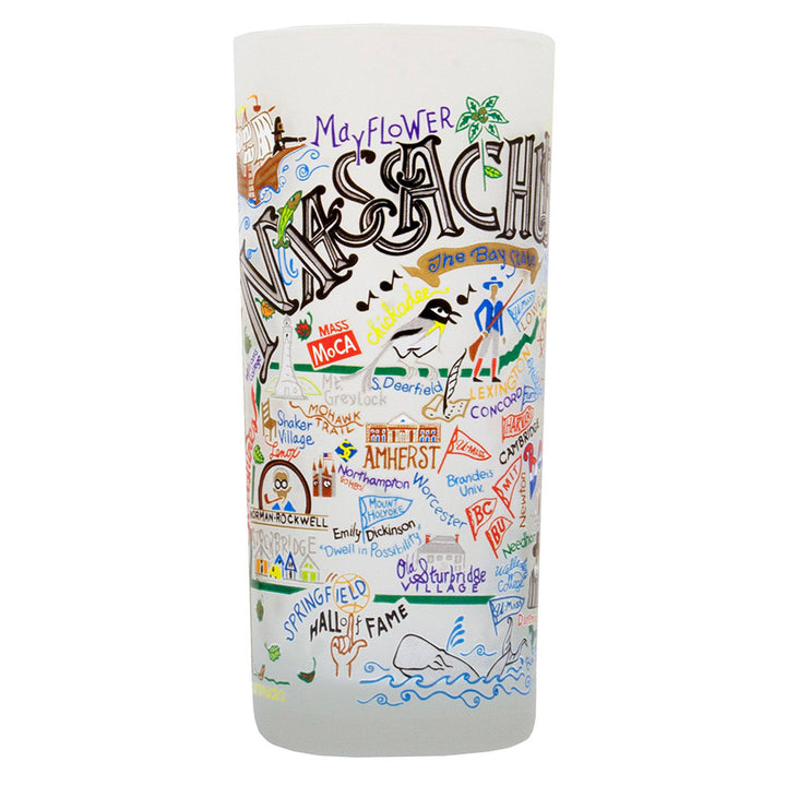 Massachusetts Frosted Drinking Glass
