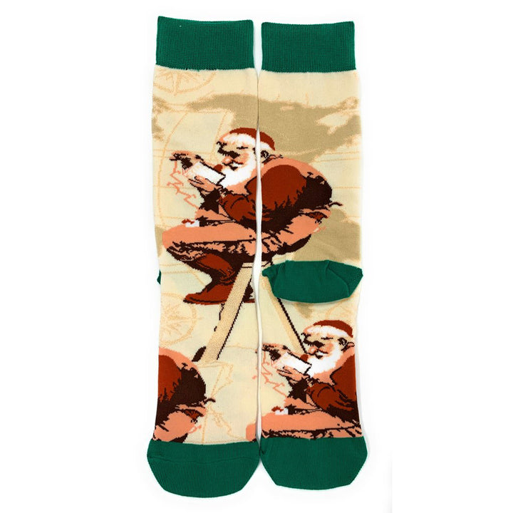 Santa at the Map Crew Socks