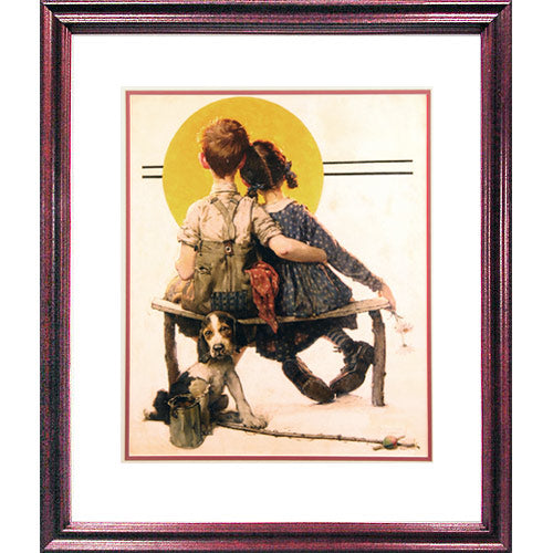 Puppy Love (Sunset, Spooners) 17 x 19 Framed Offset Print