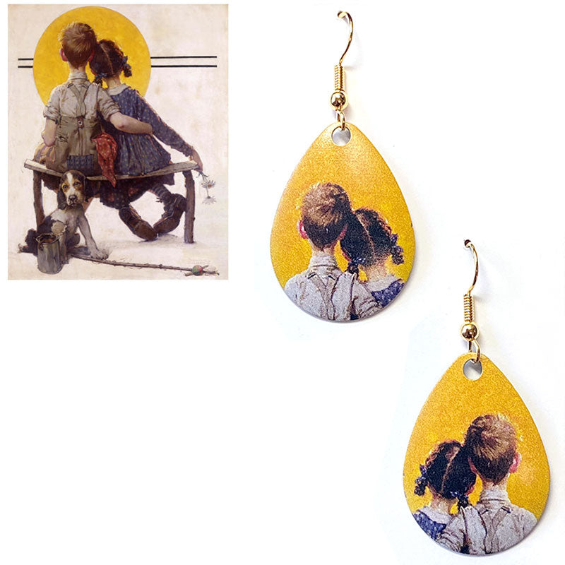 Norman Rockwell Puppy Love Earrings