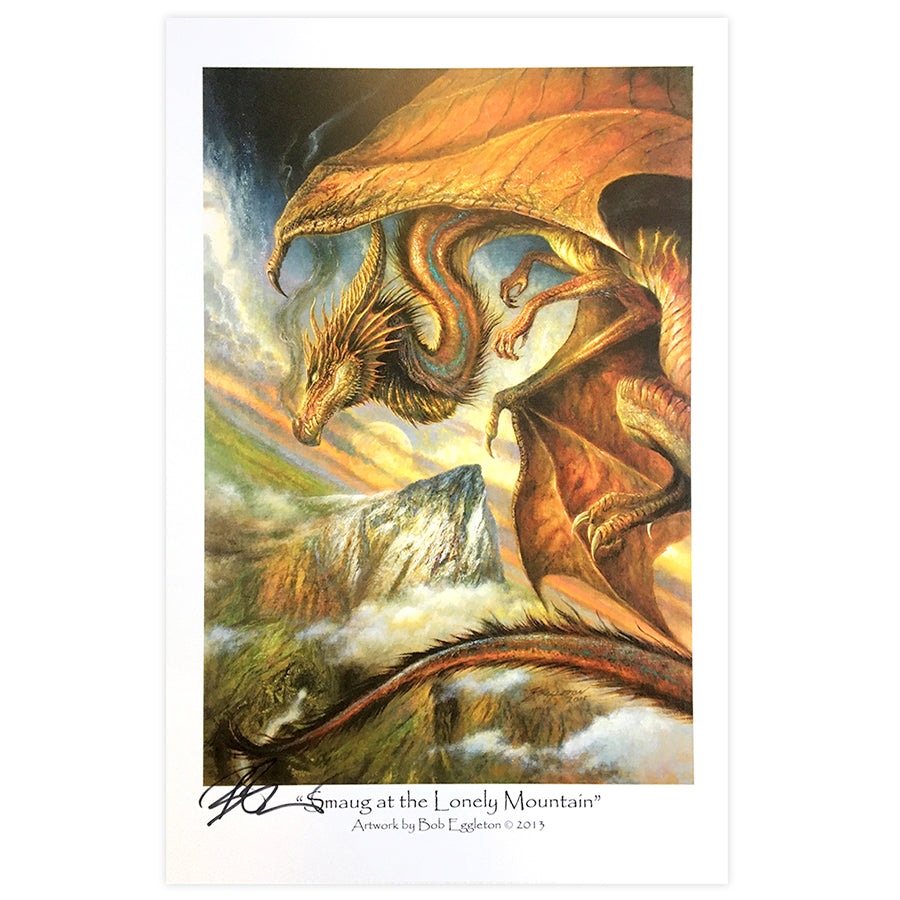 Smaug at the Lonely Mountain Print Signed by Bob Eggleton