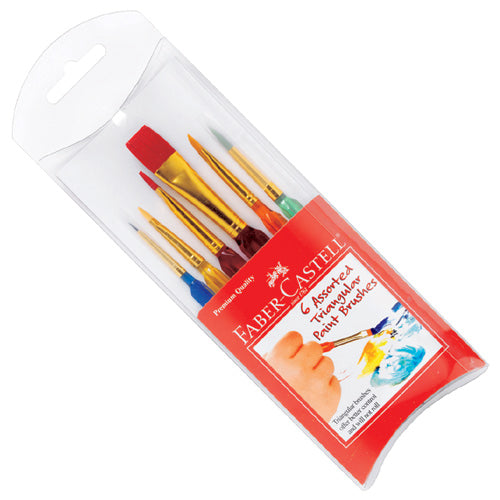 Set of Six Triangular Assorted Paint Brushes