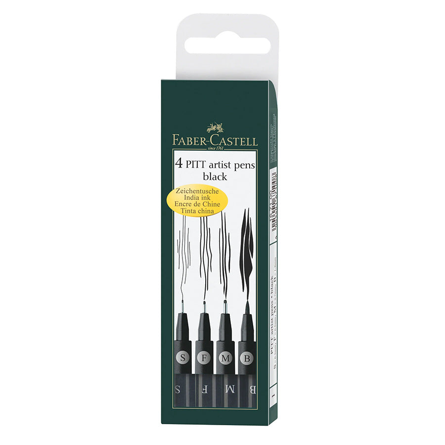 Pitt Artist Pens Wallet Set of 4