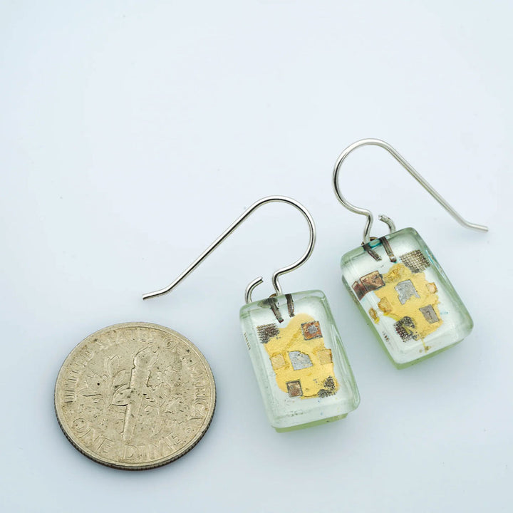 White Golden Rule Drop Earrings