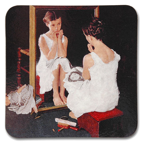 Norman Rockwell Girl at Mirror Coaster from Norman Rockwell Museum