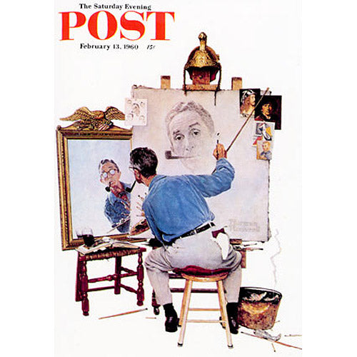 Triple Self Portrait Postcard