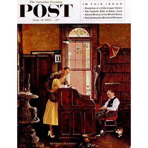 Norman Rockwell Marriage License Postcard from Norman Rockwell