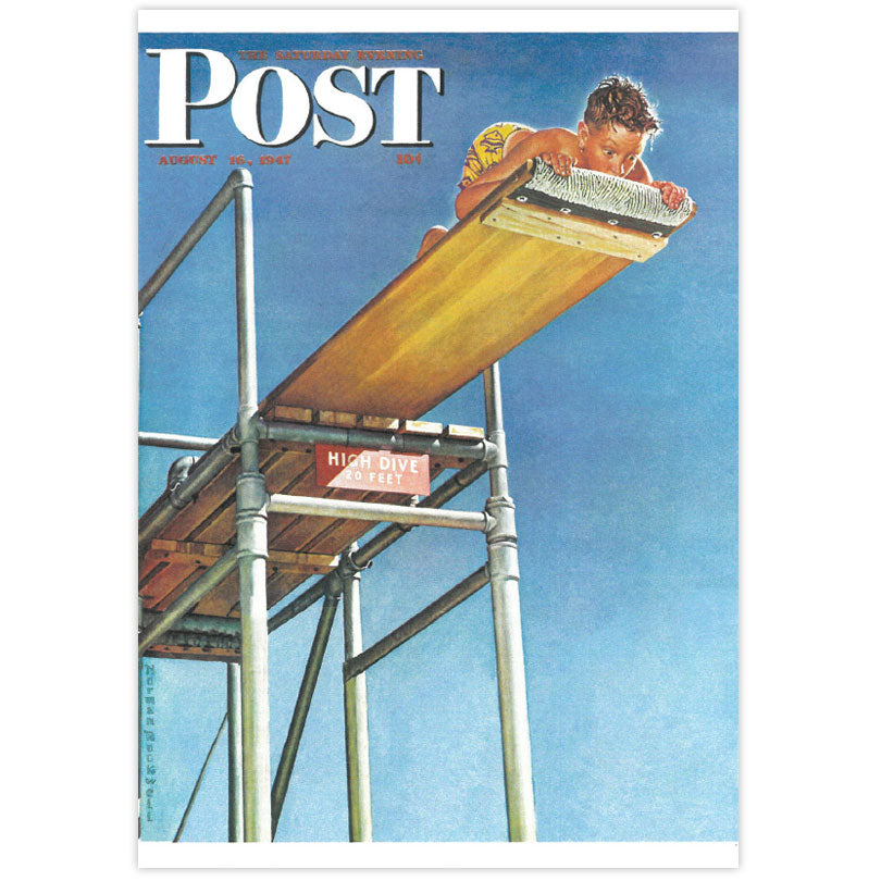 Boy on High Dive Postcard