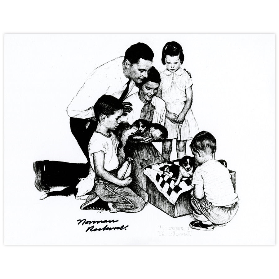 Family with Pups Autographed Print