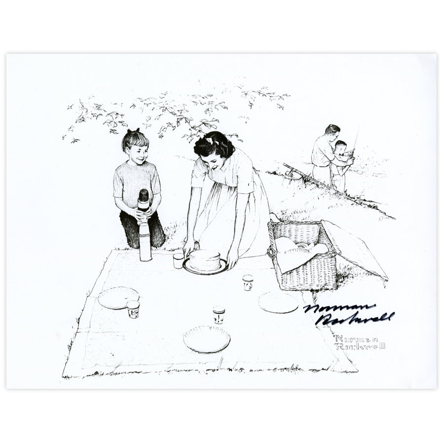 Family Picnic Autographed Print
