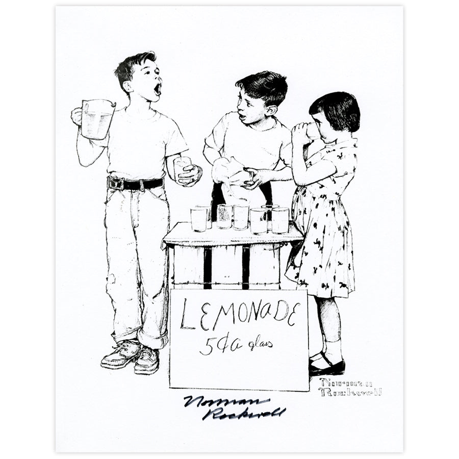 みんみんページ Lemonade Stand Signed Print – Norman Rockwell Museum Store