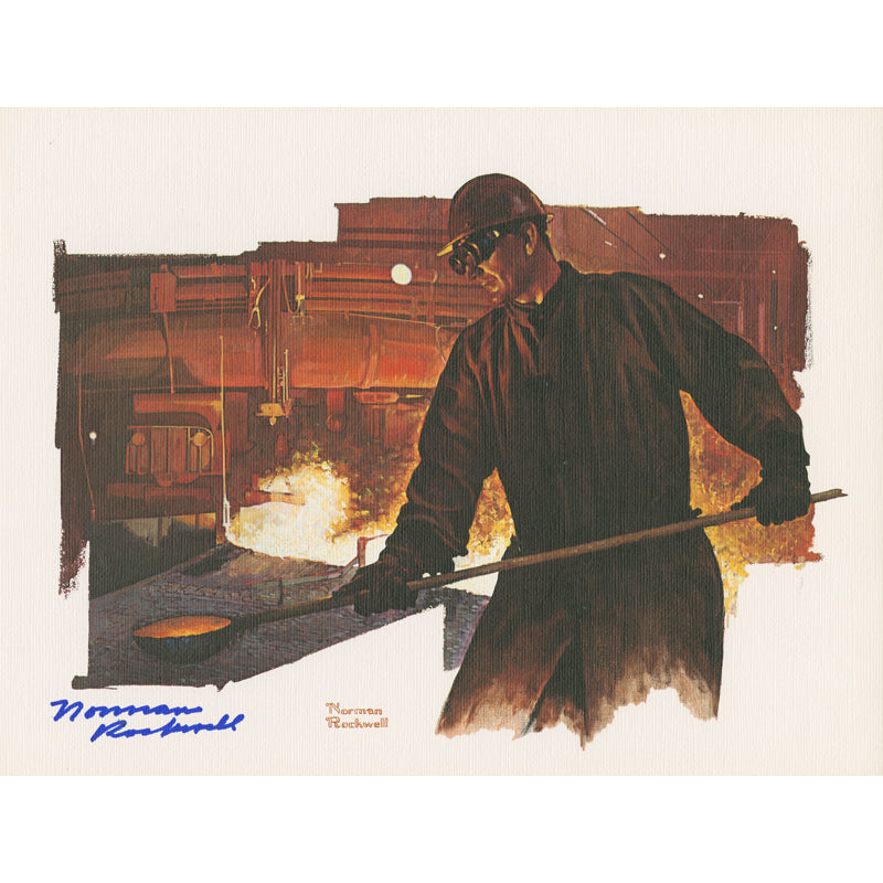 Runner Man at Blast Furnace Signed Print