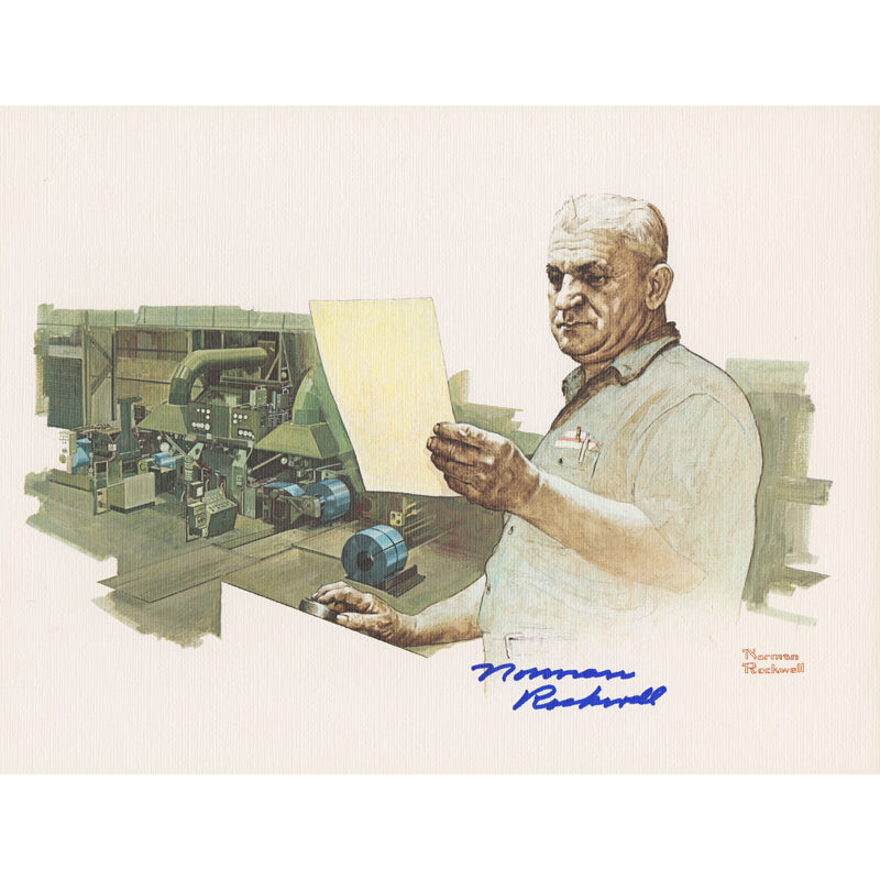 Operator at Tandem Mill Signed Print