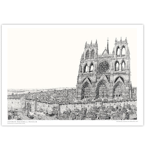 David Macaulay: View of Cathedral (Black & White) Signed Print