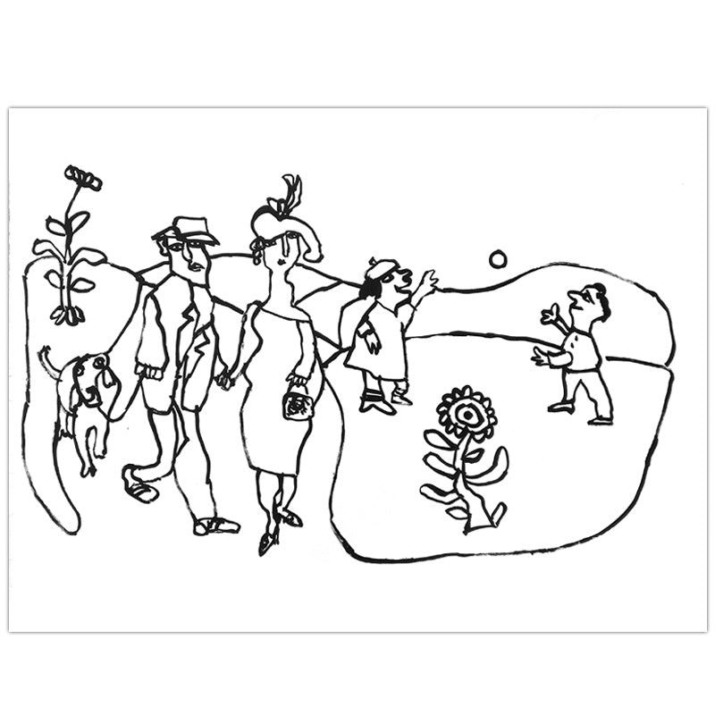 William Steig Dog Walk in Park Limited Edition Print
