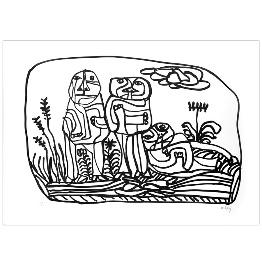 William Steig Family in Summer Signed Print