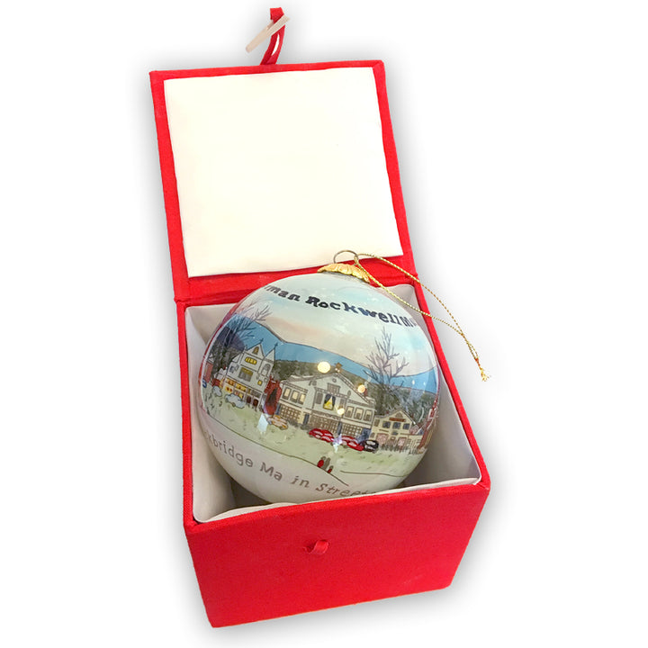Hand Painted Stockbridge Main Street at Christmas Ornament