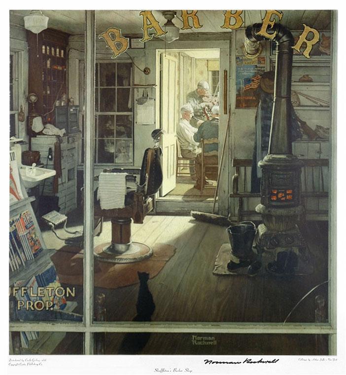 Shuffleton's Barbershop Signed Print – Norman Rockwell Museum Store