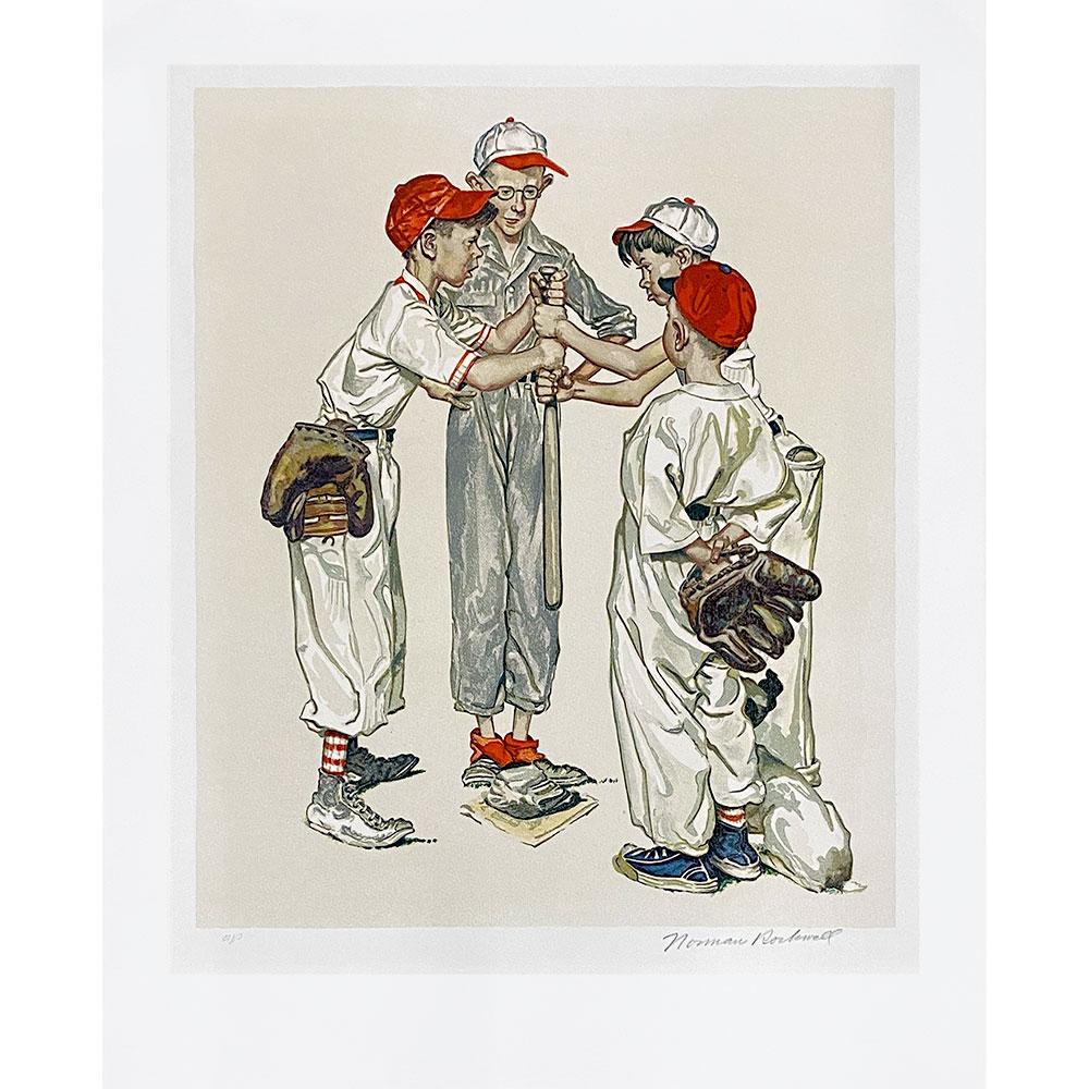 Four Sporting Boys - Baseball (Choosin Up) Signed Print – Norman