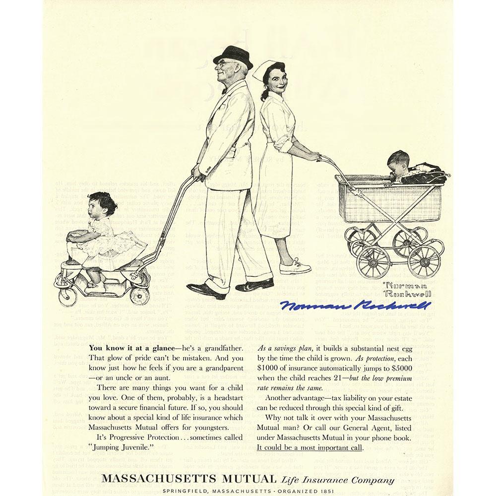 Grandfather Wheeling Baby Signed Tear Sheet