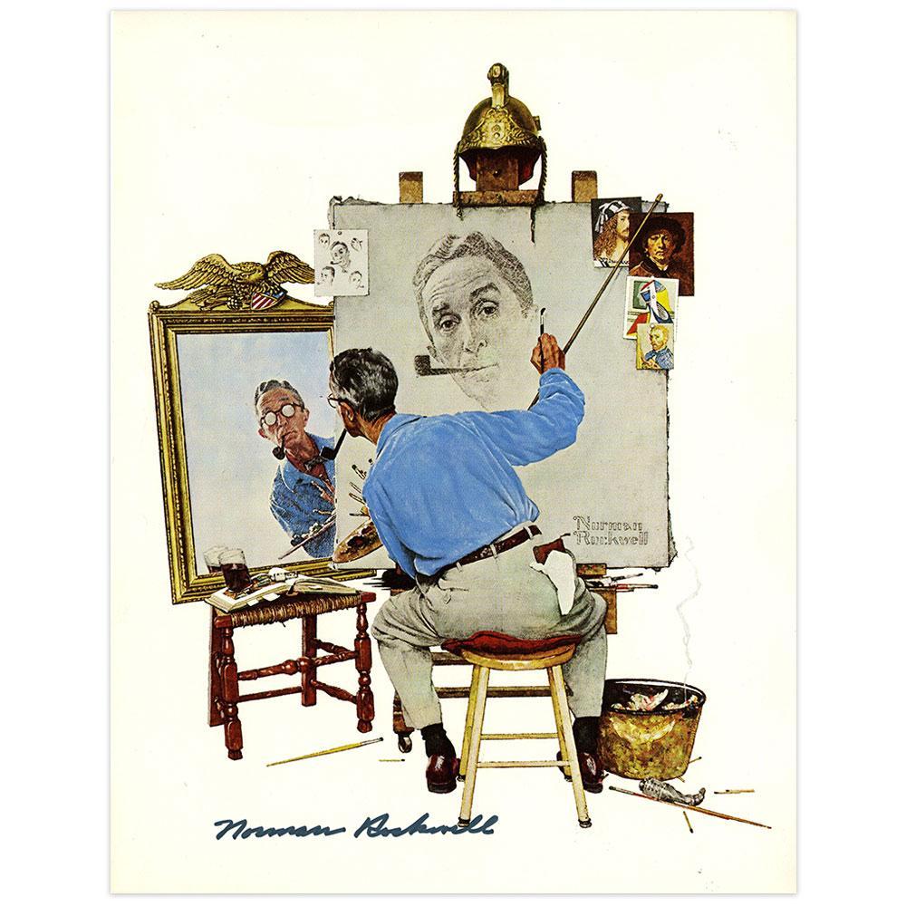 Triple Self Portrait Signed Print