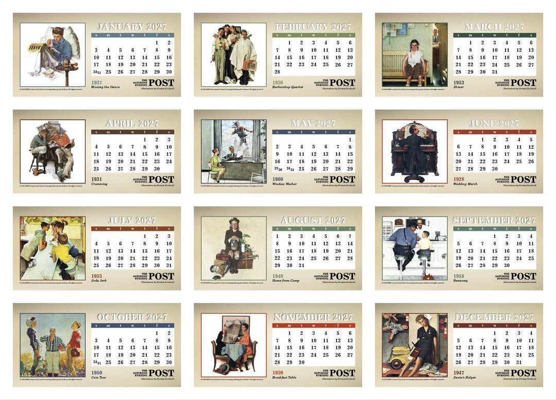 Norman Rockwell 2027 Desk Calendar