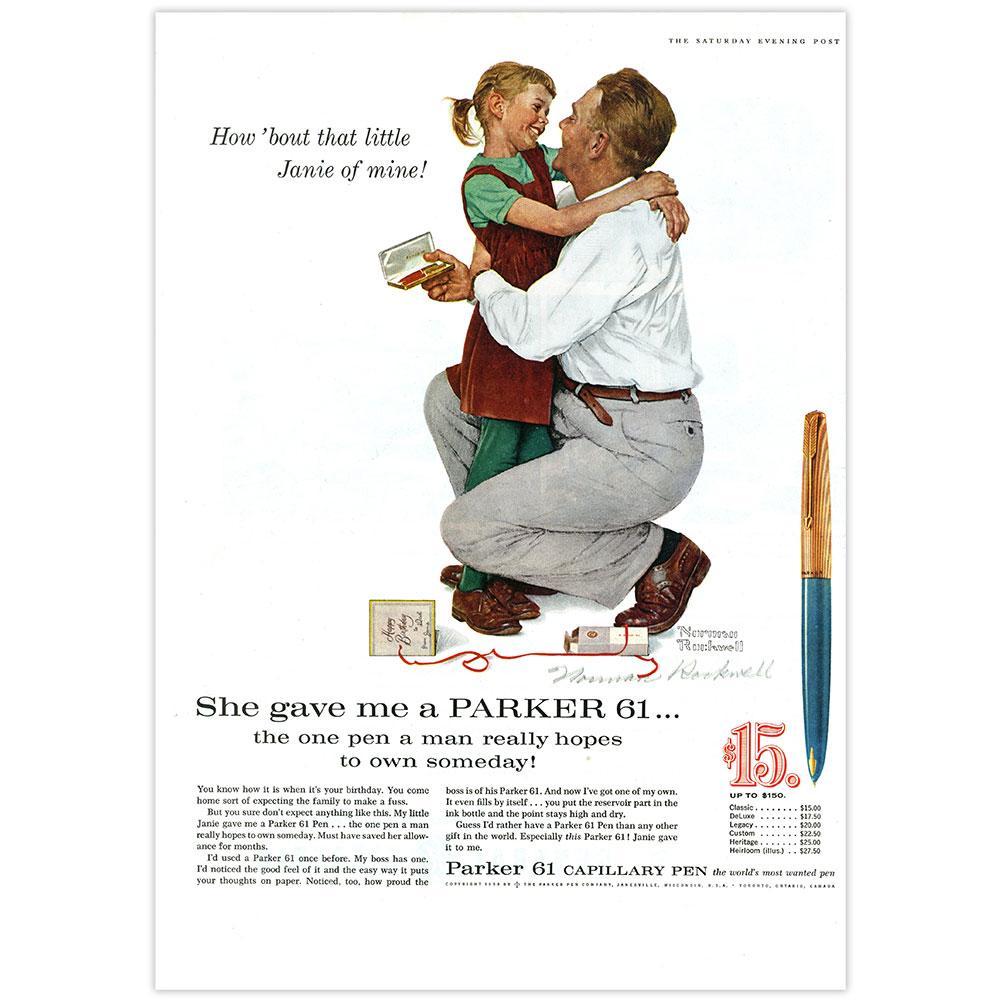 She Gave Me a Parker 61 (Happy Birthday to Dad) Signed Tear Sheet