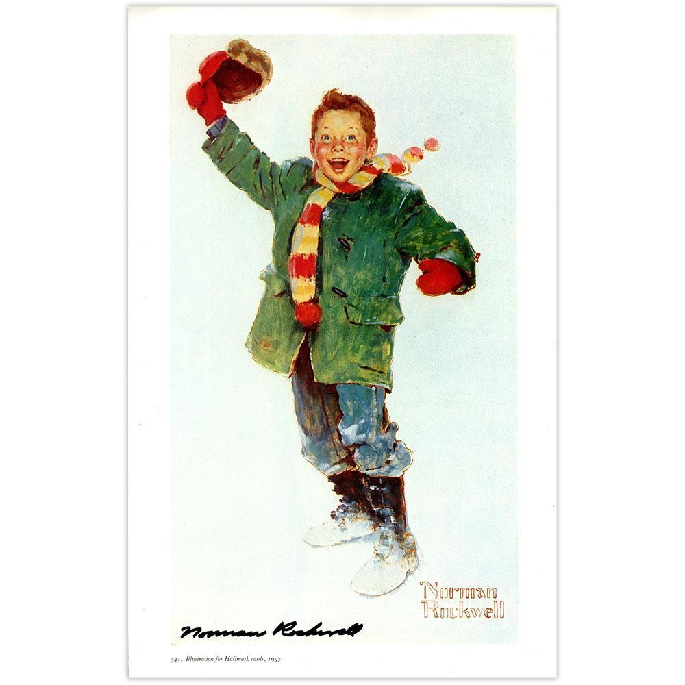 Boy Tossing Cap Signed Print