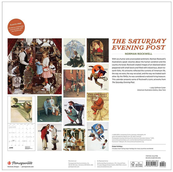 Norman Rockwell 2027 Saturday Evening Post Wall Calendar