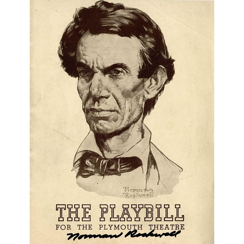 Plymouth Theatre Playbill (Abe Lincoln in Illinois) Signed Print