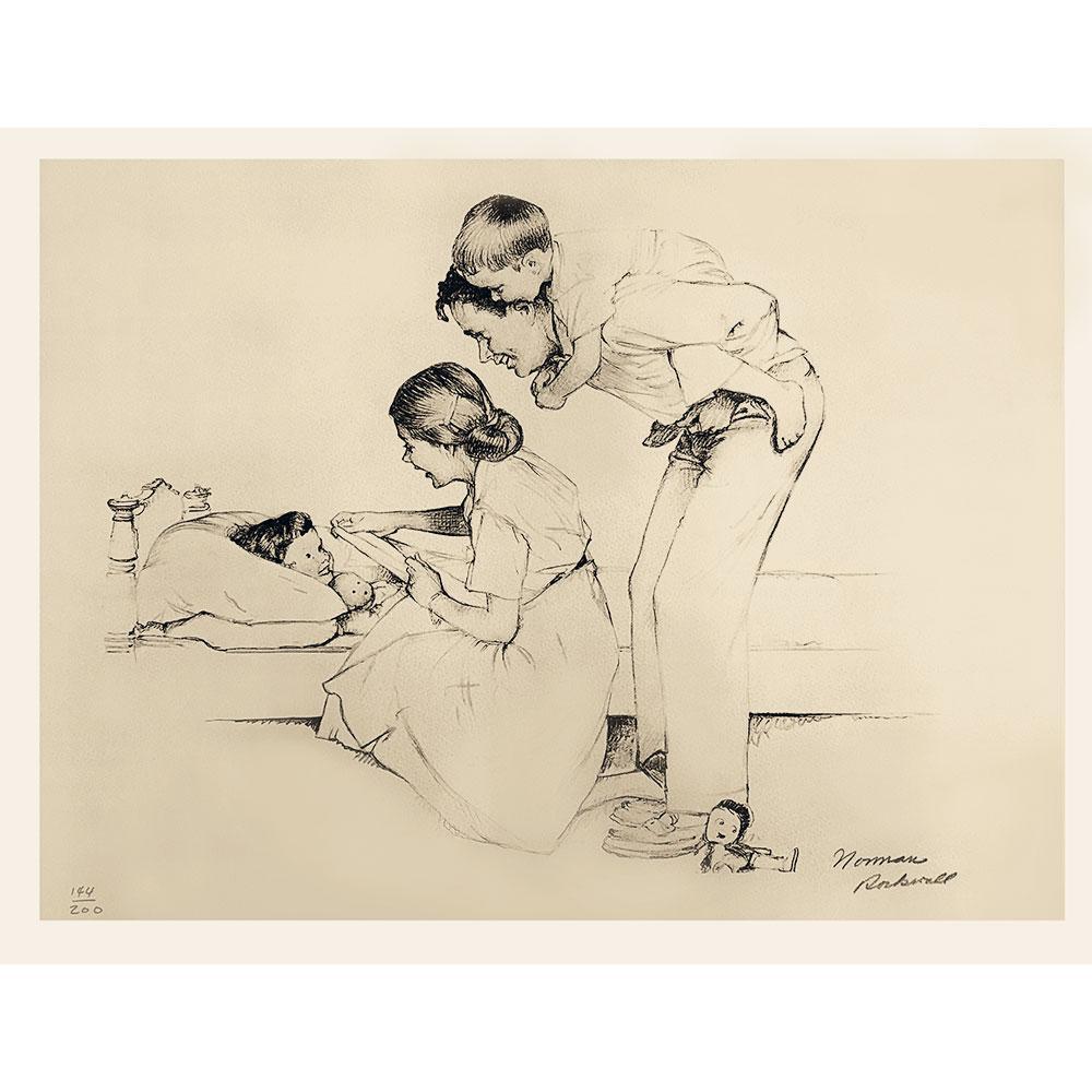 Safe and Sound (Tucking Children in Bed) Signed Print