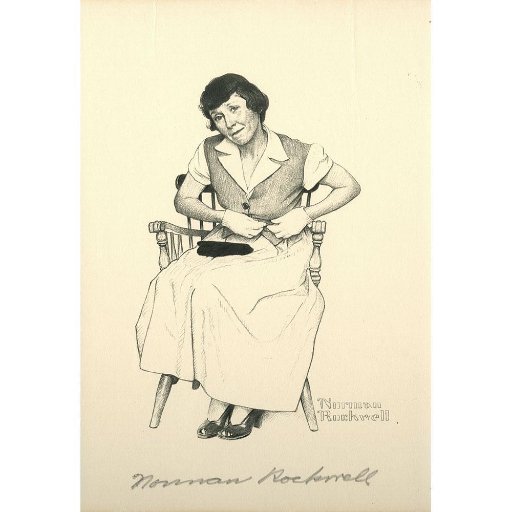 Woman Sitting in Chair Signed Print