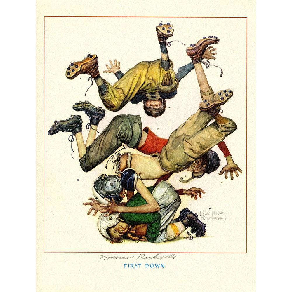 Four Sporting Boys - First Down (Football) Signed Print