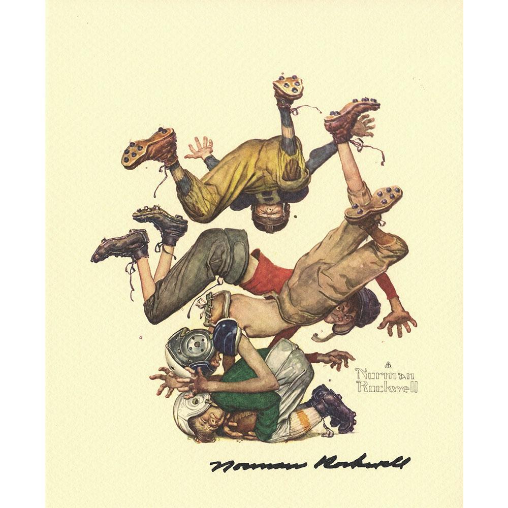 Four Sporting Boys - First Down (Football) Signed Print