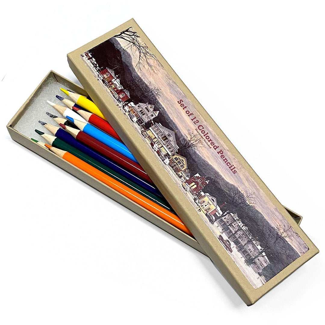 Stockbridge Main Street at Christmas Set of 12 Colored Pencils