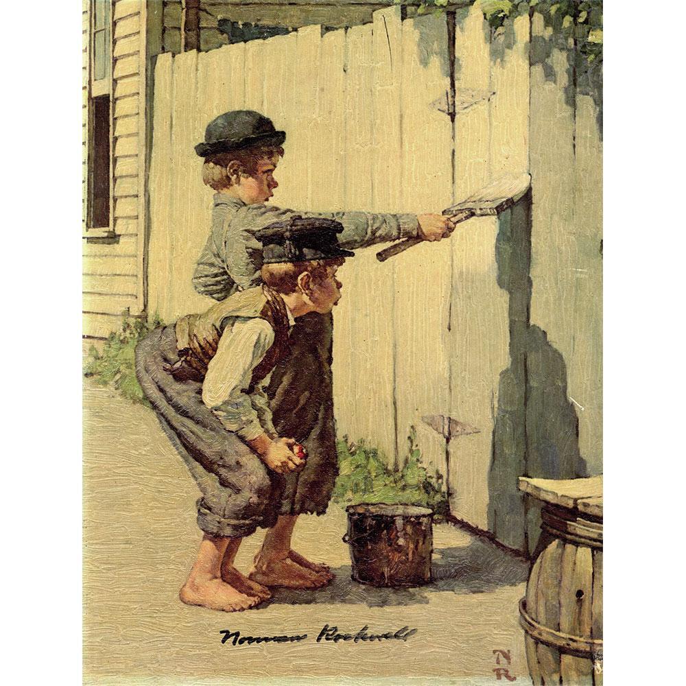 Tom Whitewashing Fence Signed Print
