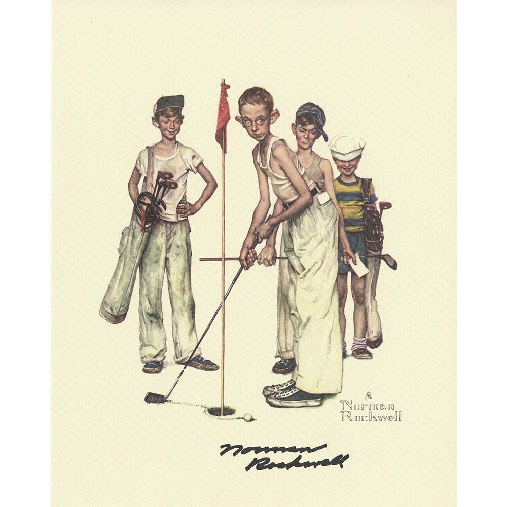 Four Sporting Boys - Missed (Golf) Signed Print