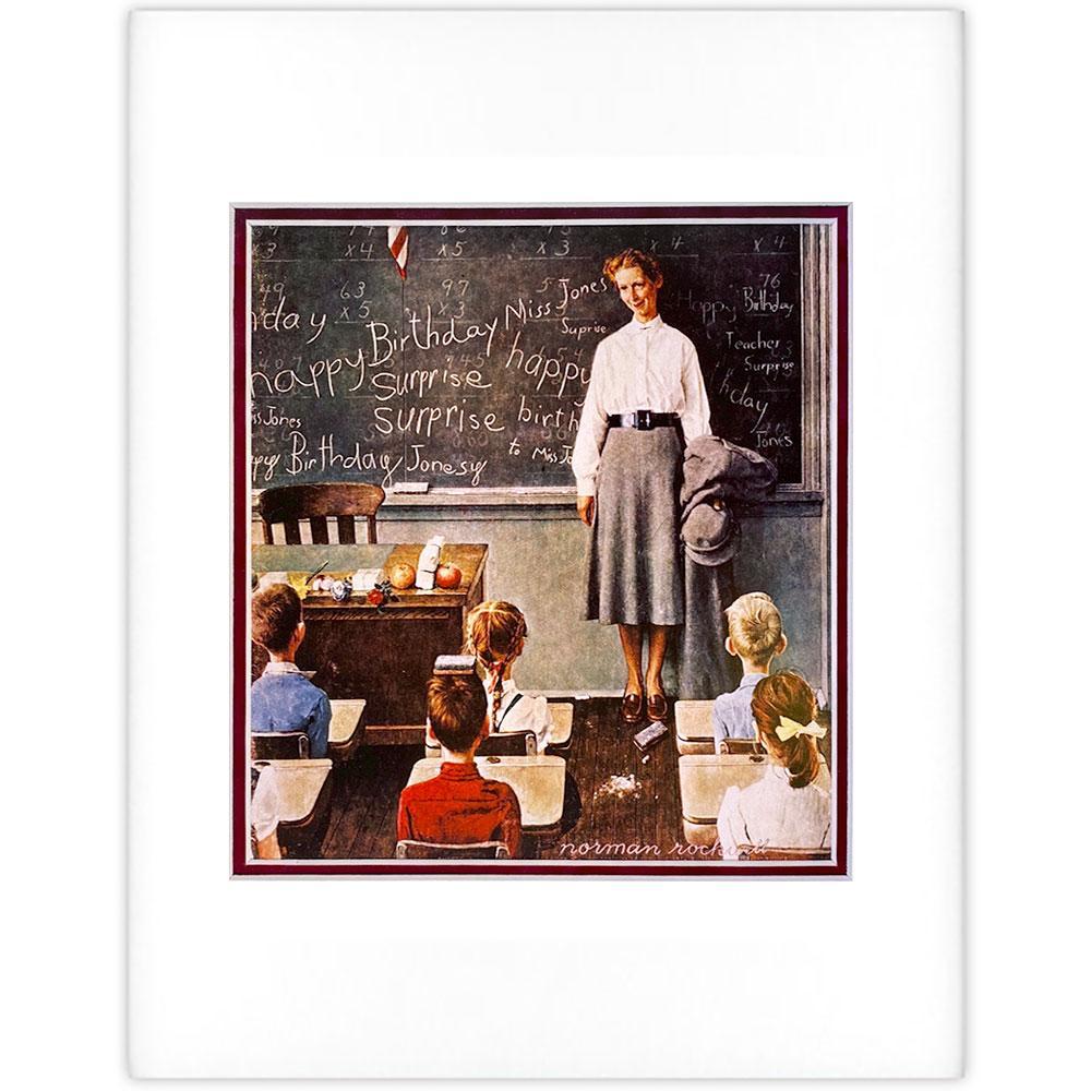 Happy Birthday Miss Jones (School Teacher) - Matted Offset Print - 14x18