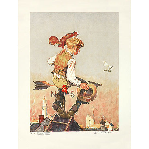 On Top of the World (Boy on Weathercock) 24.75 x 19 Artist Proof