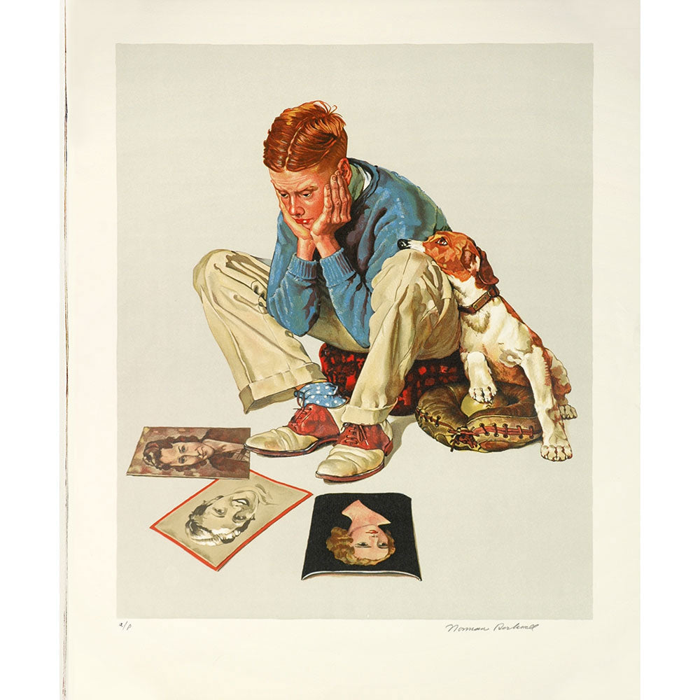 norman rockwell (直筆サイン入りリトグラフ） 本人 直筆サイン ノーマン ロックウェル 道化師 リトグラフ 保証