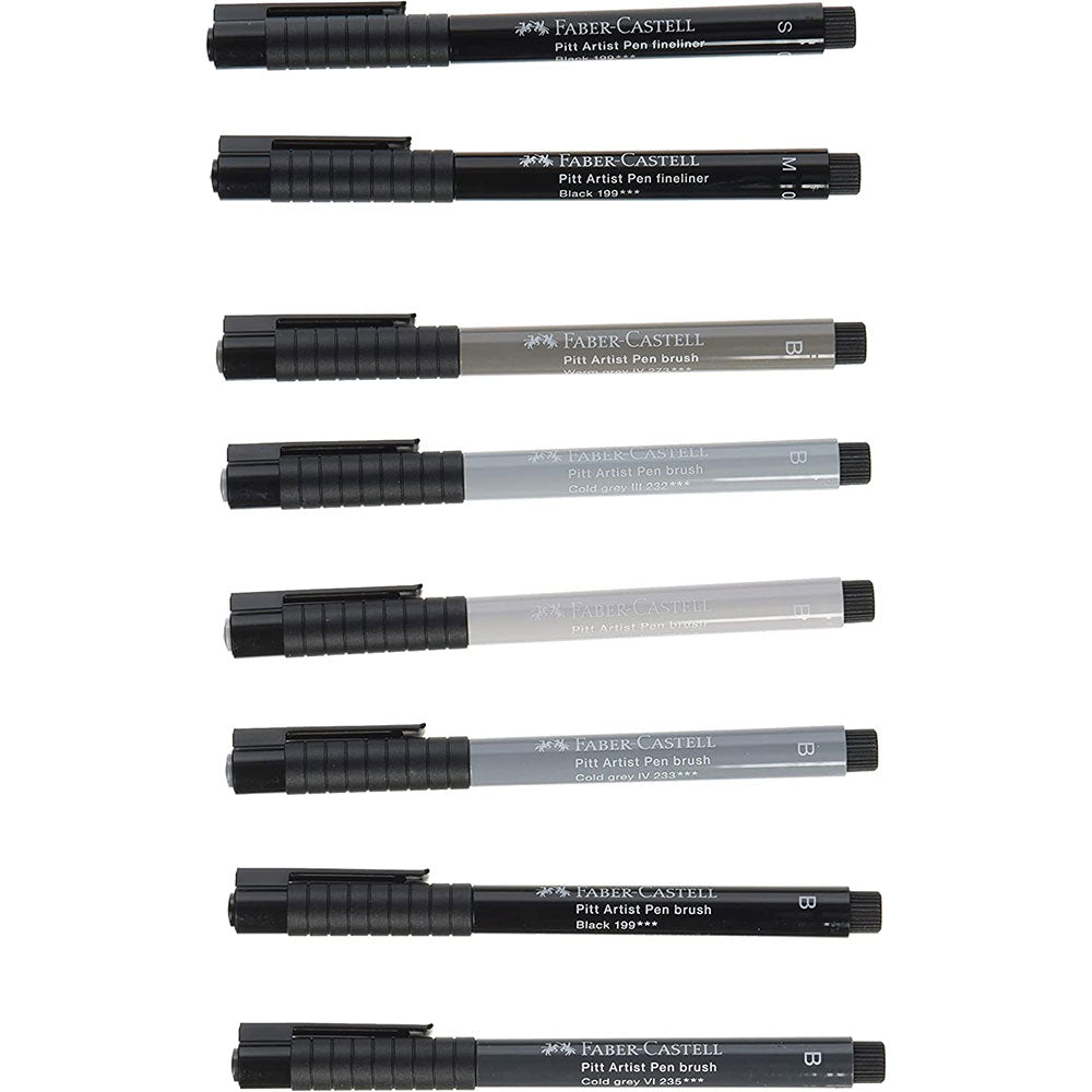 Manga Basic Set of 8 Pitt Artist India Ink Pens