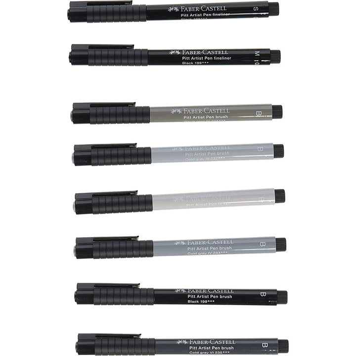 Manga Basic Set of 8 Pitt Artist India Ink Pens