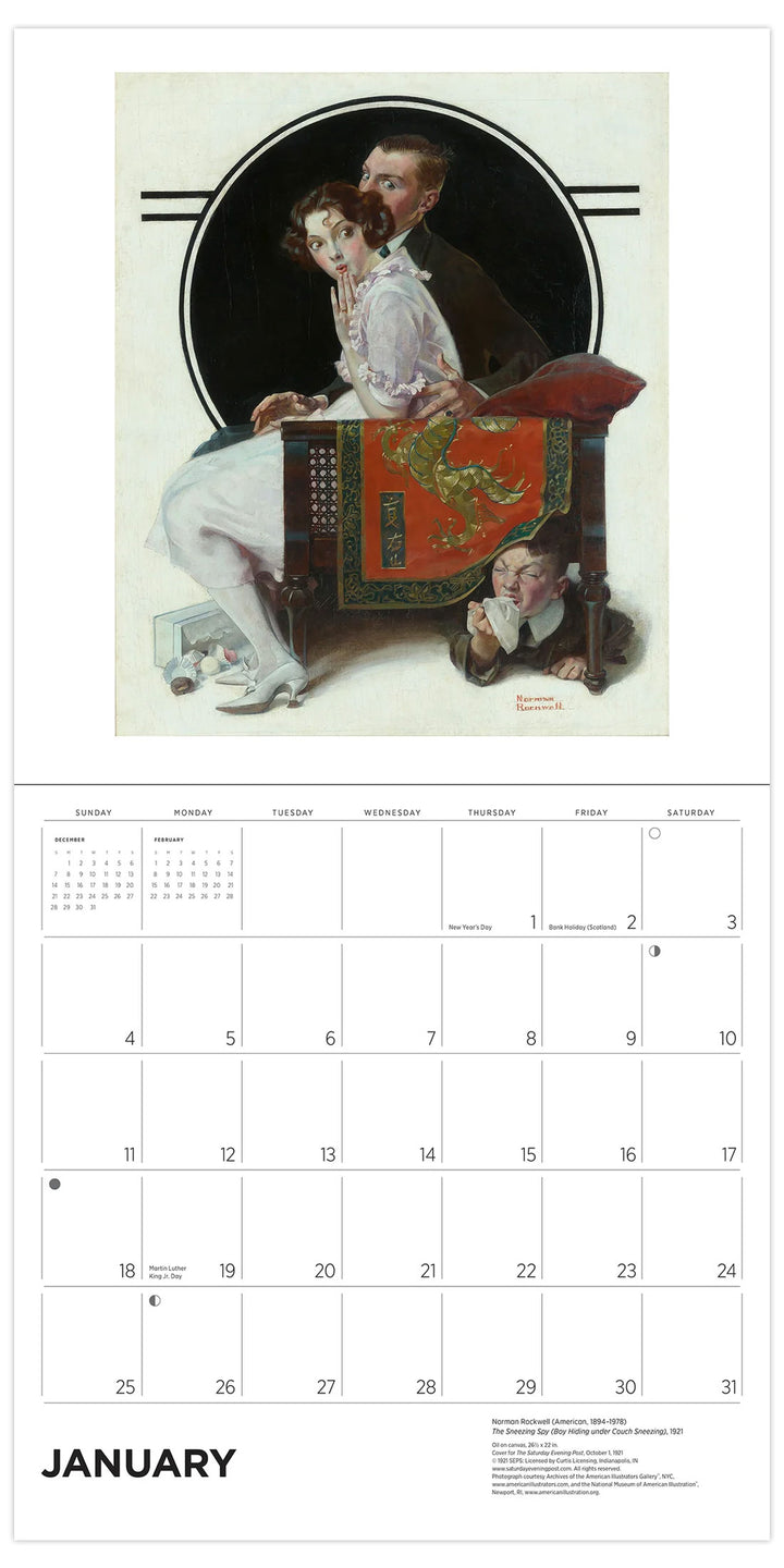 Norman Rockwell 2026 Saturday Evening Post Wall Calendar