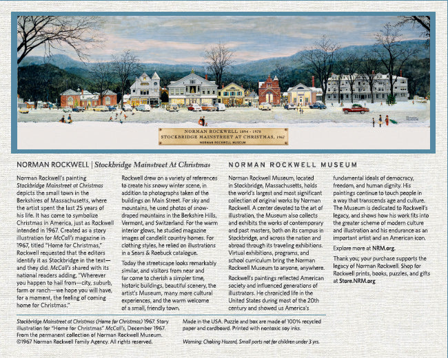 Norman Rockwell Stockbridge Main Street at Christmas 500 Piece