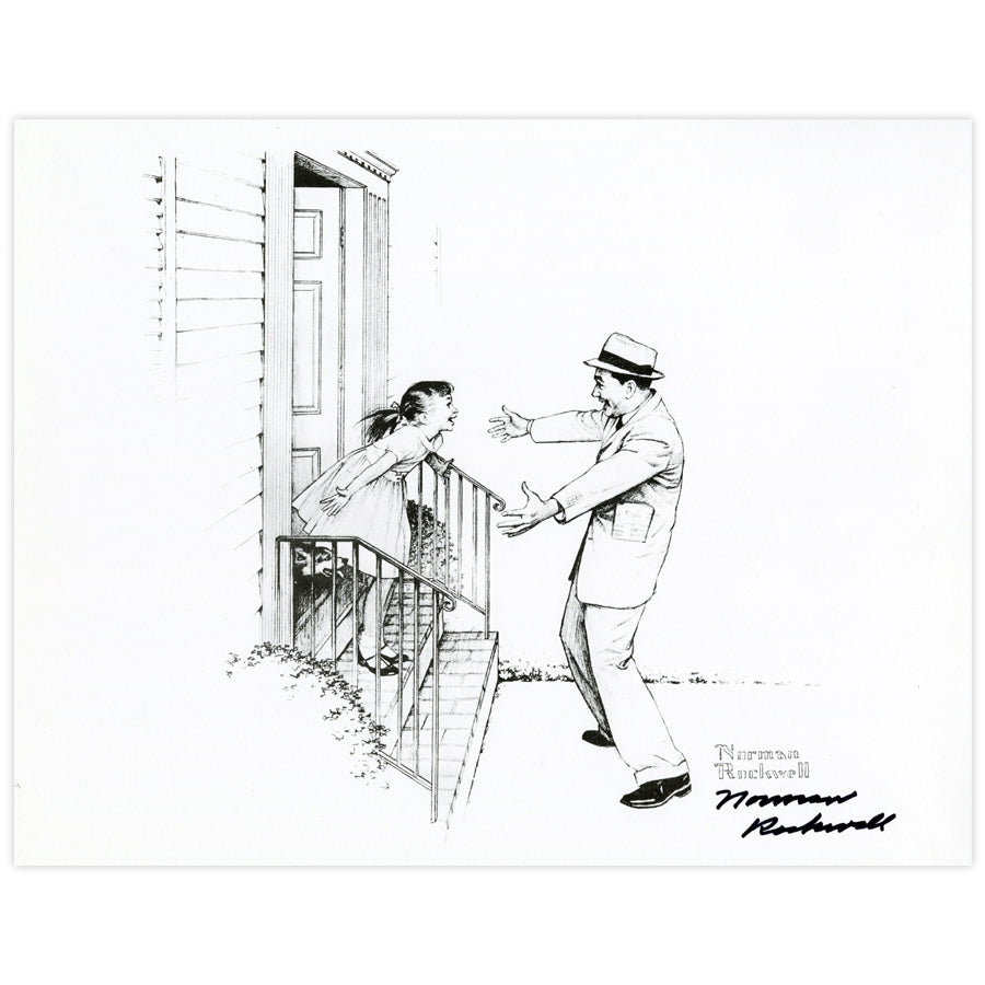 Daughter Welcoming Father Signed Print