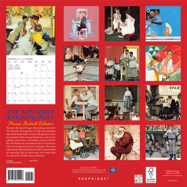 Saturday Evening Post 16 Month 2026 Wall Calendar