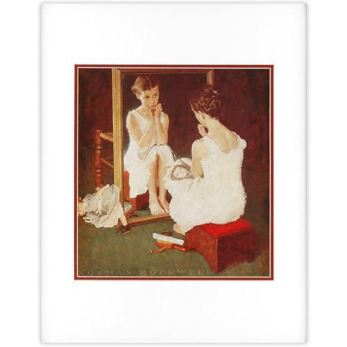 Girl at the Mirror - Matted Offset Print - 14x18